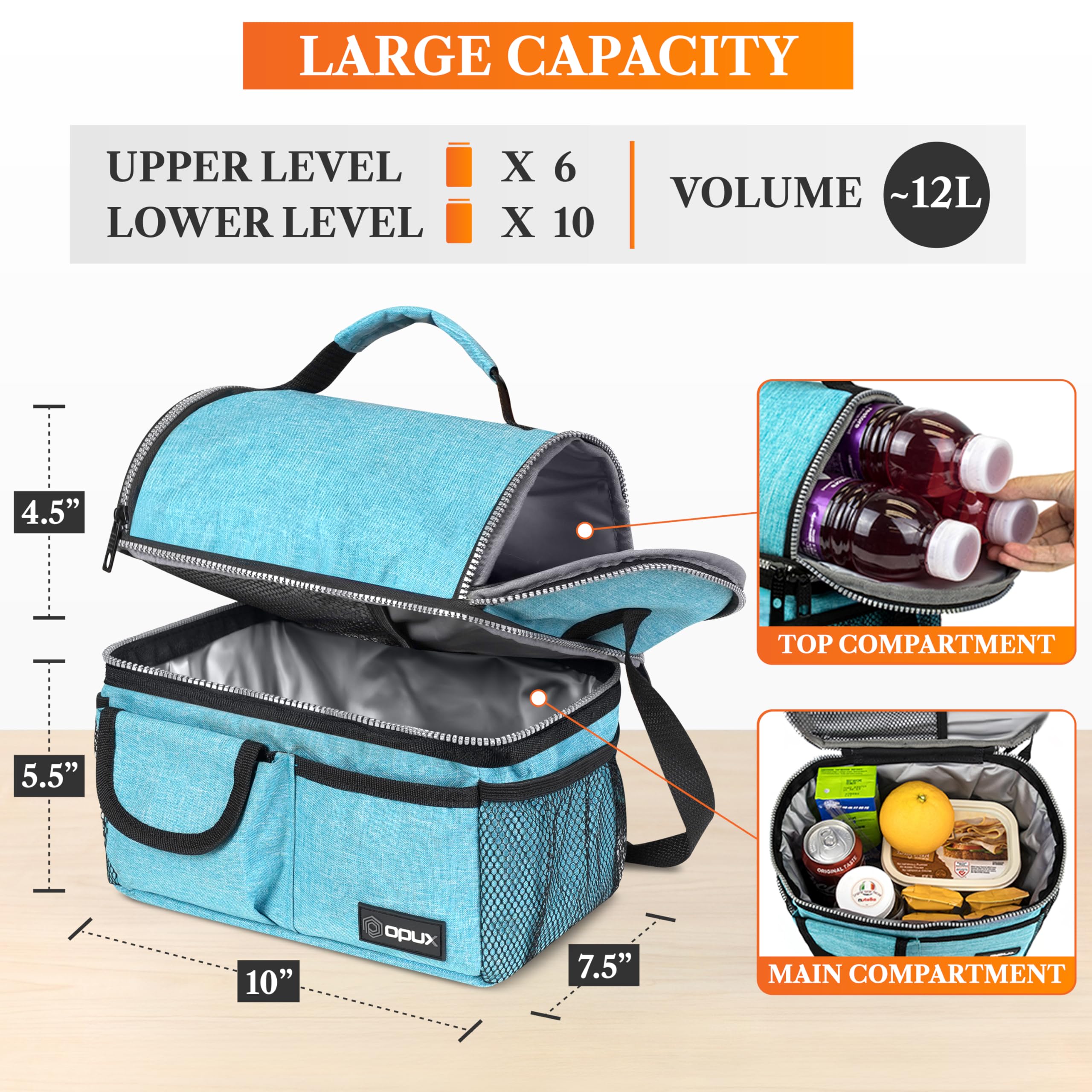 Amazon.com: opux Insulated Lunch Bag Women Men, Dual Compartment